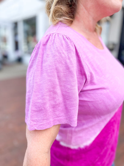 Magenta Ombre Tie Dye Top