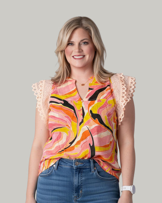 floral-mesh-sleeves-abstract-print-top