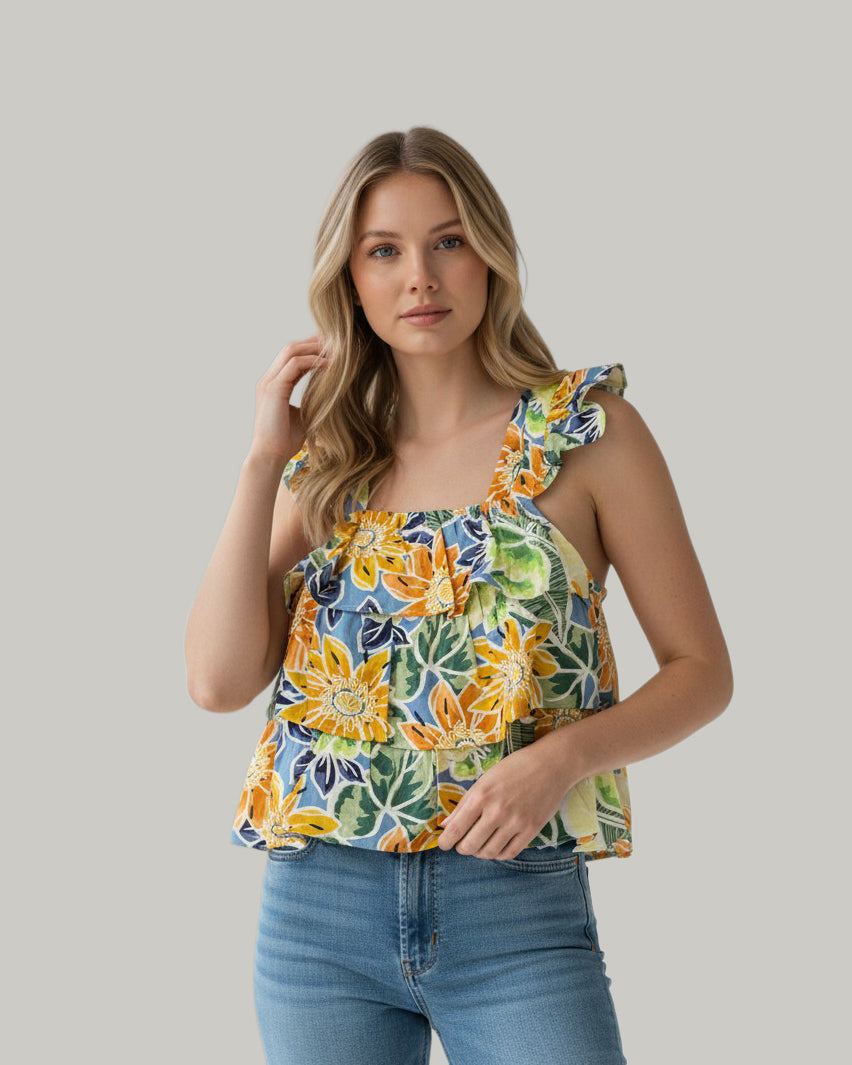floral-print-ruffled-layer-tank