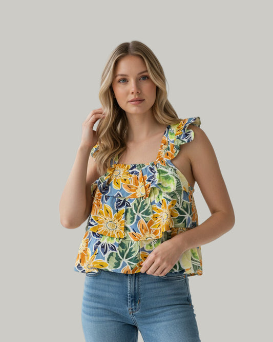 floral-print-ruffled-layer-tank