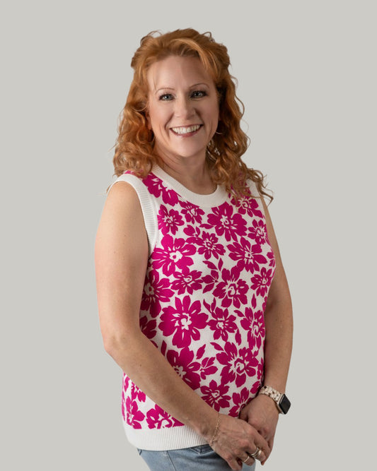 floral-printed-sweater-tank-top