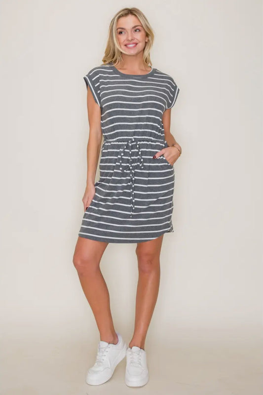Grey Striped Sport Dress