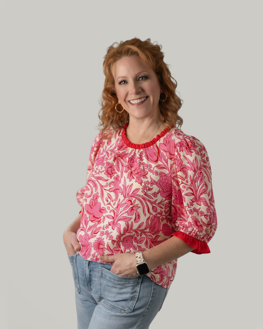 fushia-pink-half-sleeve-top