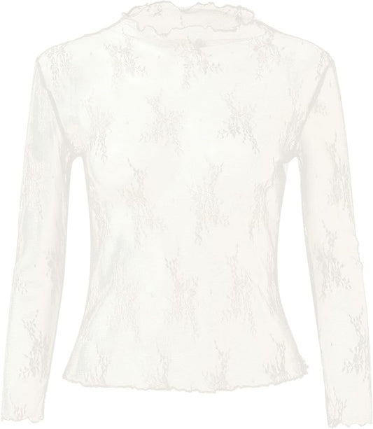 White Lace Layering Top