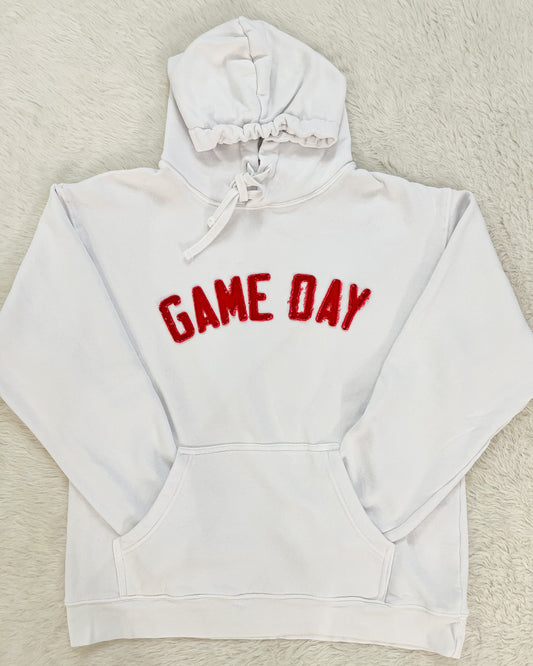 White & Red Game Day Hoodie