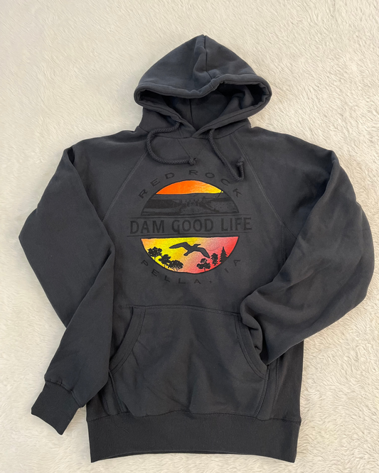 Dam Good Life Monotone Black Hoodie
