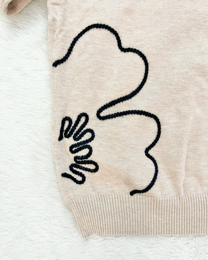 3D Floral Detail Knit Sweater