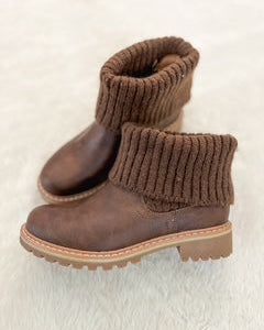 Brown Oiled Sock Boot