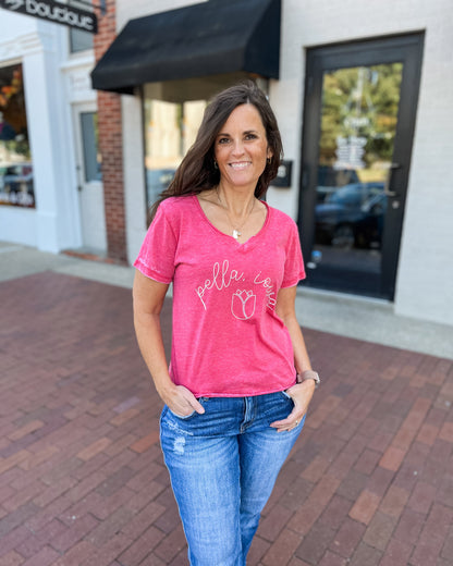 Pella Iowa Tulip V-Neck T-shirt