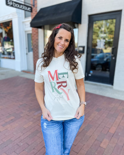 Merry + Joyful Christmas Graphic Tee