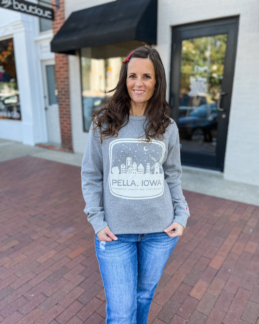 Windmills, Lights & Cozy Nights Grey Sweatshirt