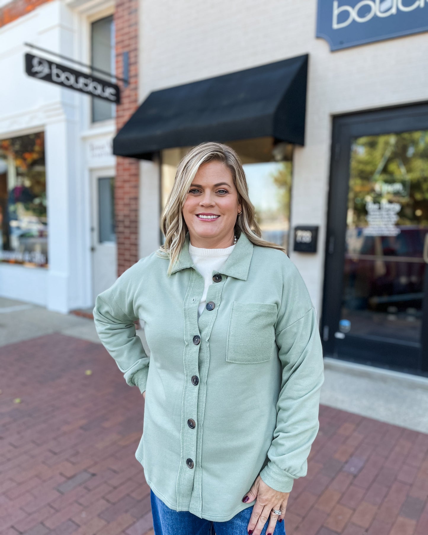Sage Green Button Up Shacket