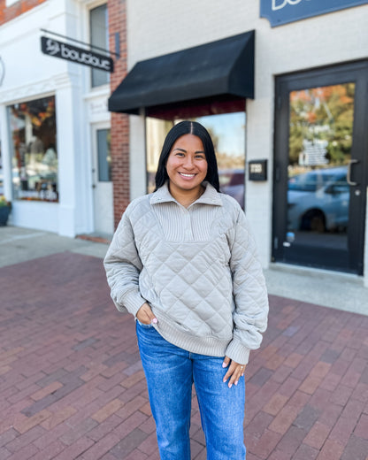 Quilted Quarter Snap Pullover