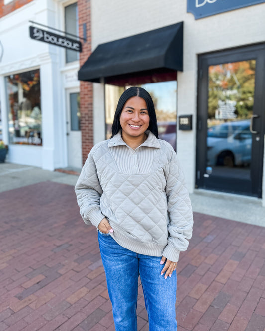Quilted Quarter Snap Pullover