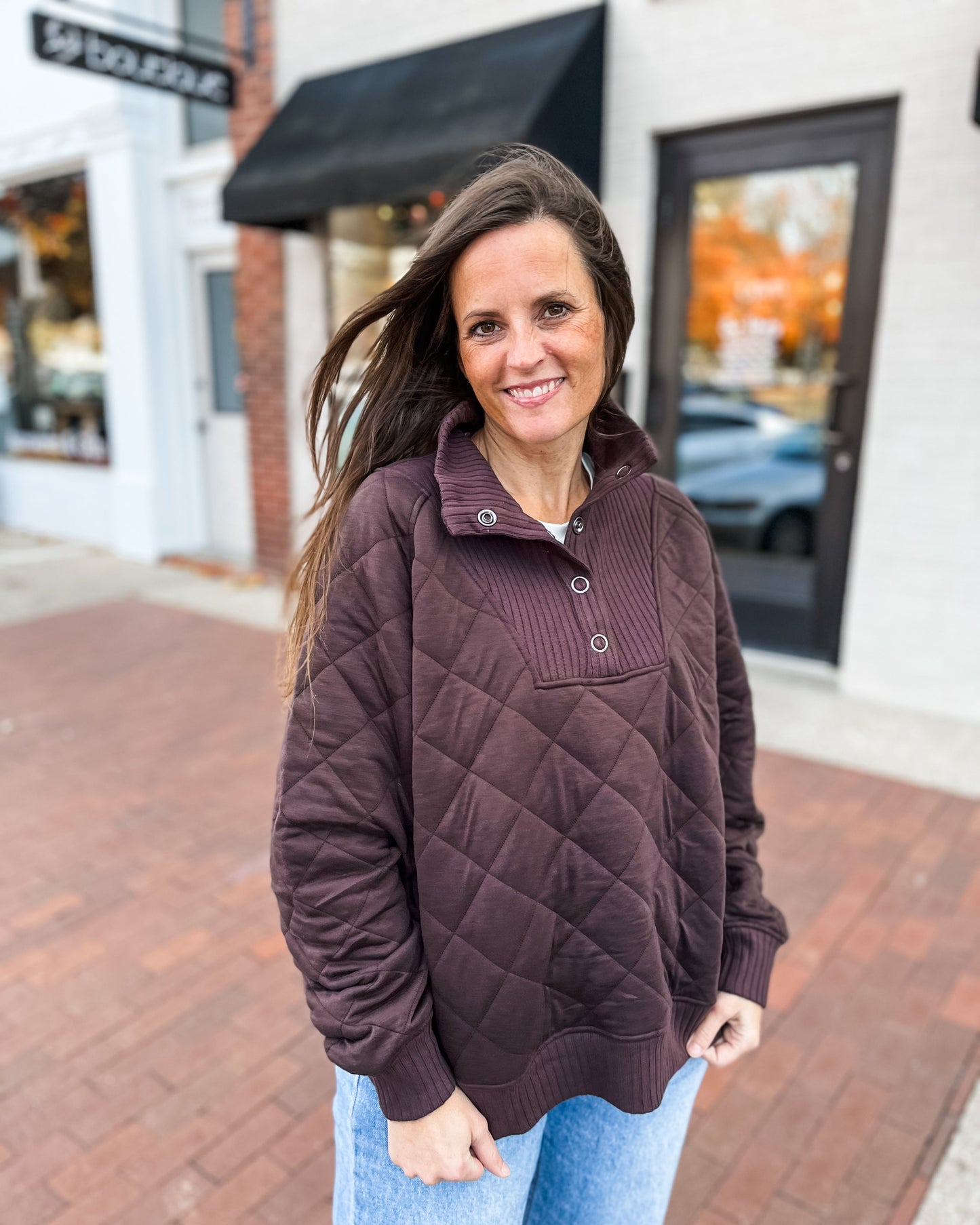 Quilted Quarter Snap Pullover