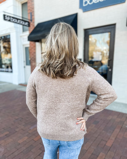 Mocha Sherpa Lined Button Up Cardigan