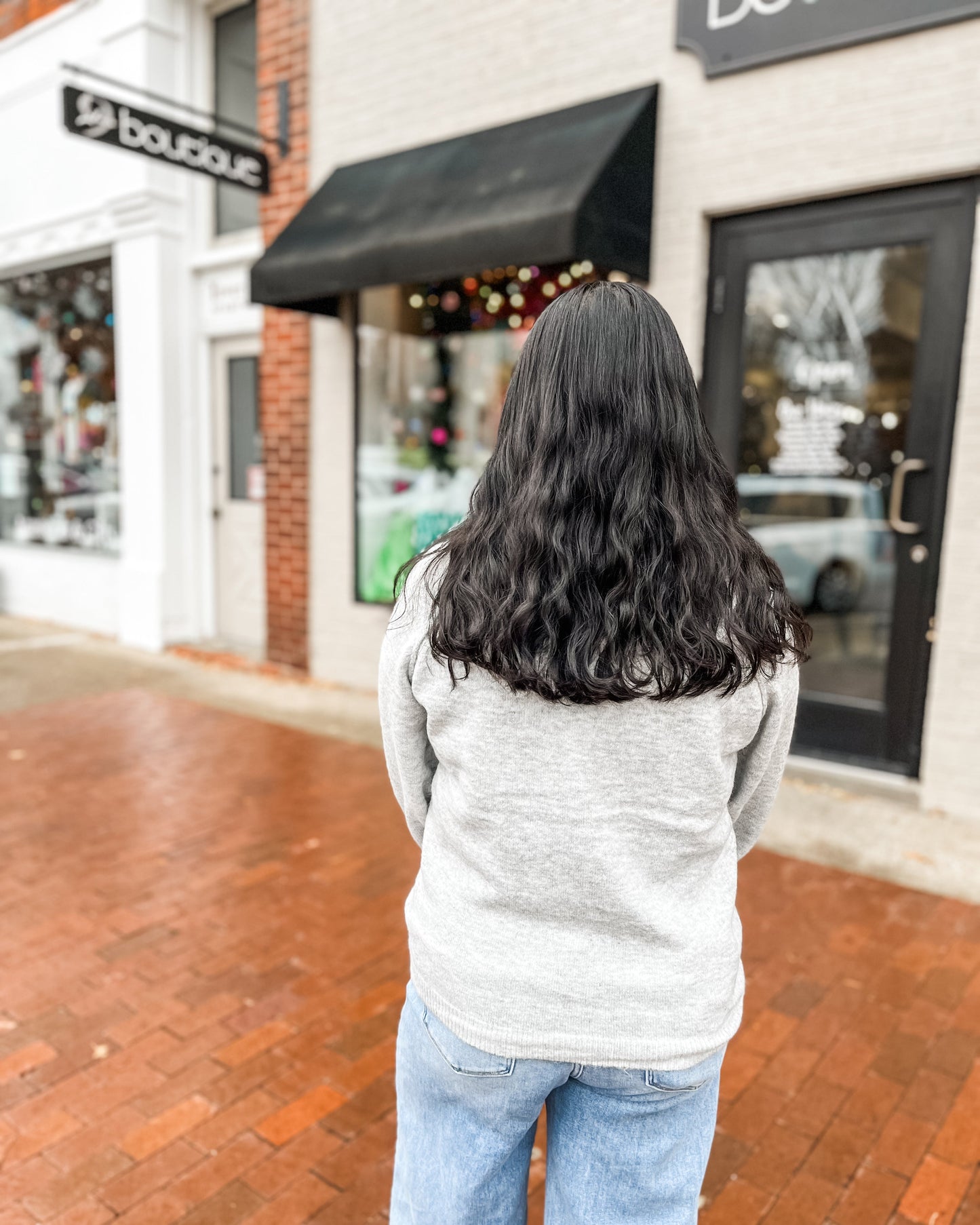 Heathered Grey Mock Neck Sweater