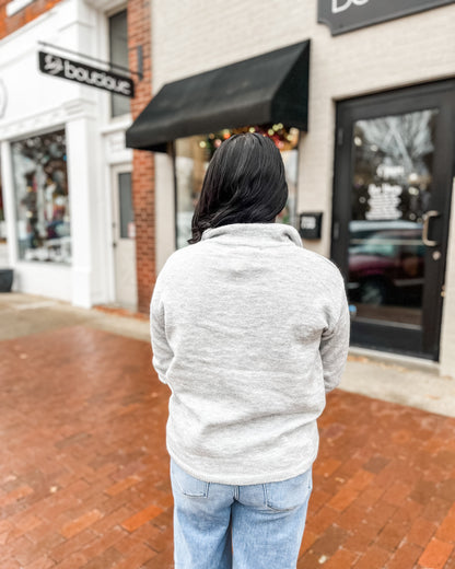 Heathered Grey Mock Neck Sweater
