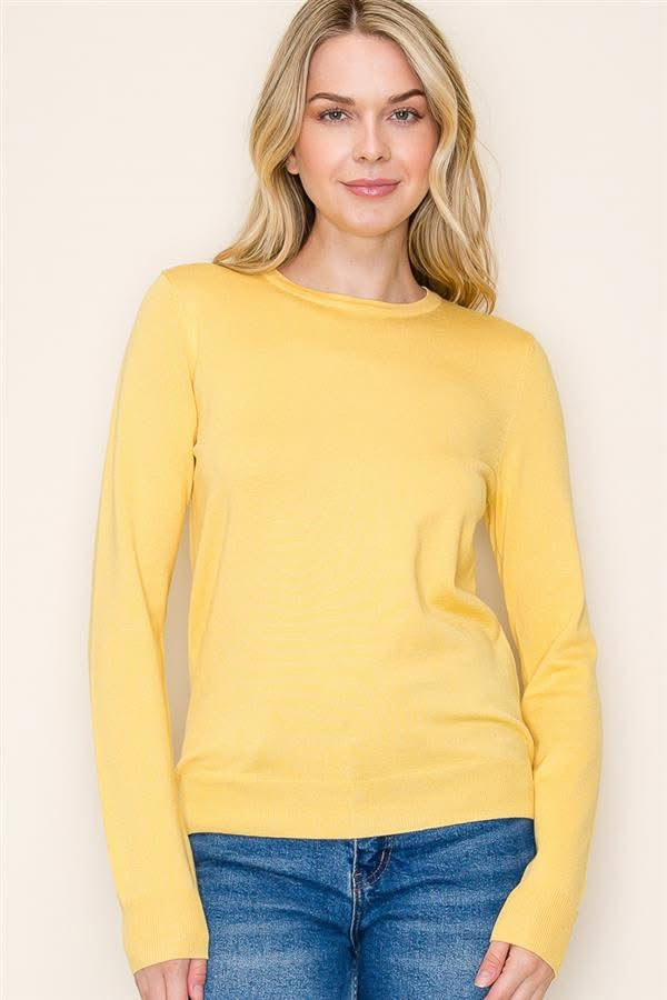 Basic Long Sleeve Crew Neck Pullover Sweater