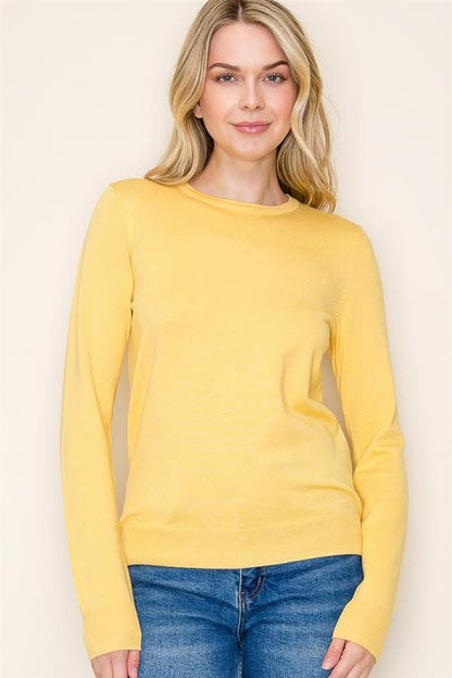 Basic Long Sleeve Crew Neck Pullover Sweater
