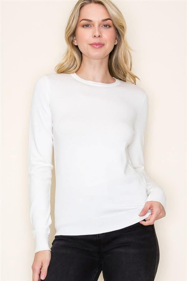 Basic Long Sleeve Crew Neck Pullover Sweater