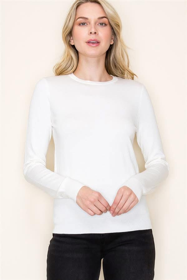 Basic Long Sleeve Crew Neck Pullover Sweater