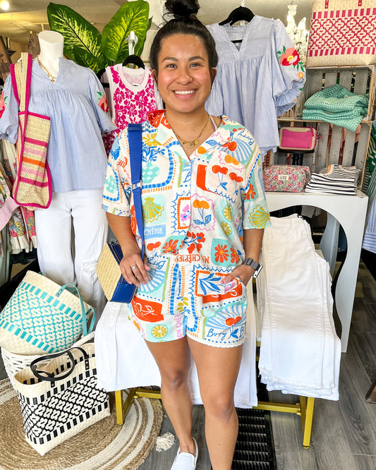 Ma Cherie Pull On Capri Shorts