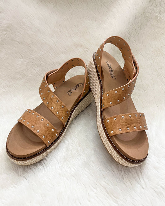 "Chit Chat" Sahara Brown Wedge Sandal