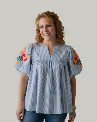 light-blue-striped-embroidered-bubble-sleeve