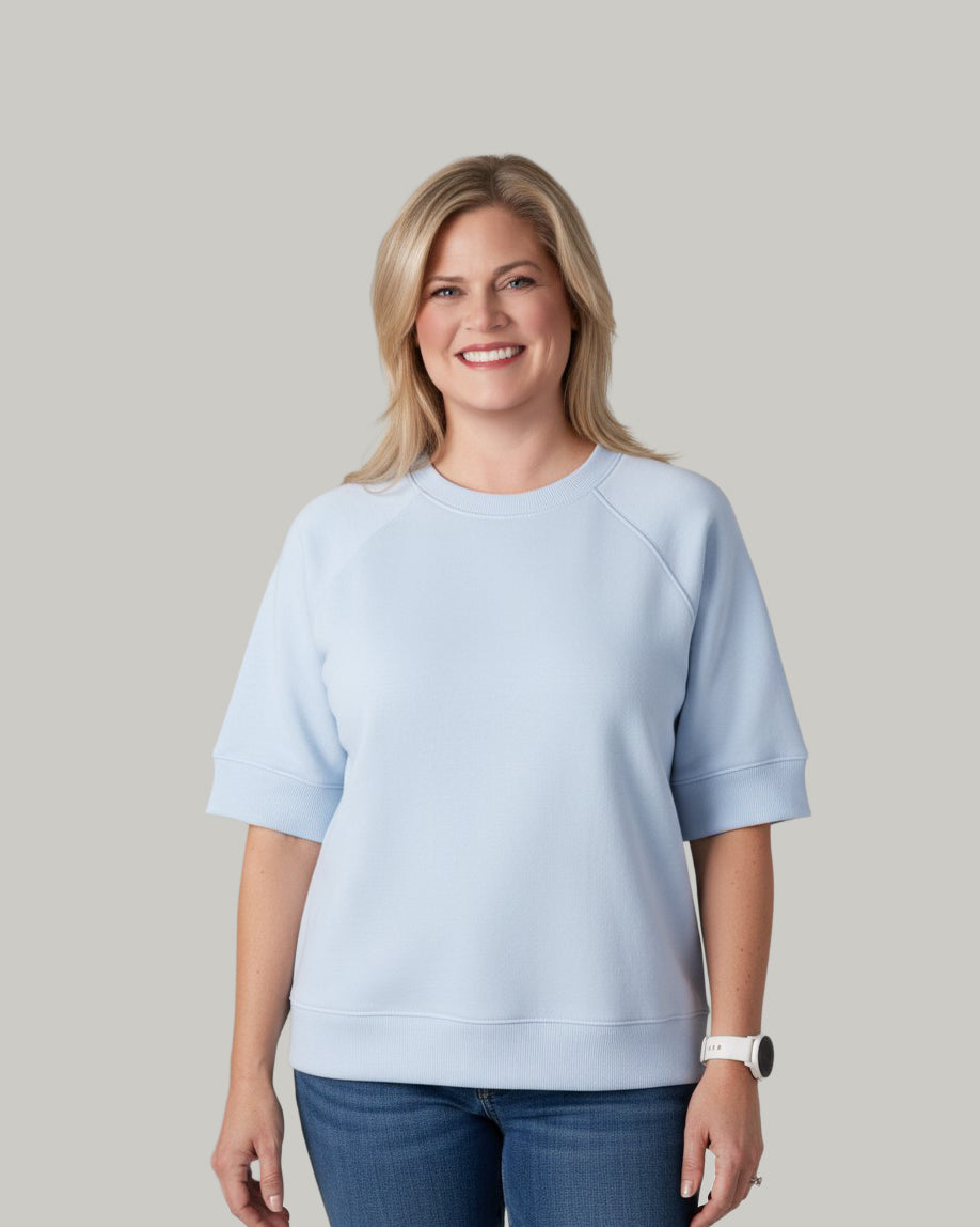Modal Poly Ribbed Short Sleeve Top