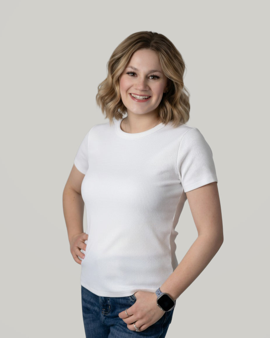 Short Sleeve Cotton Ribbed Baby Tee