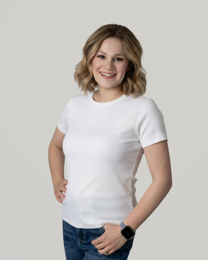 Short Sleeve Cotton Ribbed Baby Tee