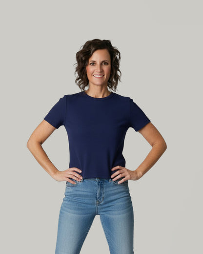 Short Sleeve Cotton Ribbed Baby Tee