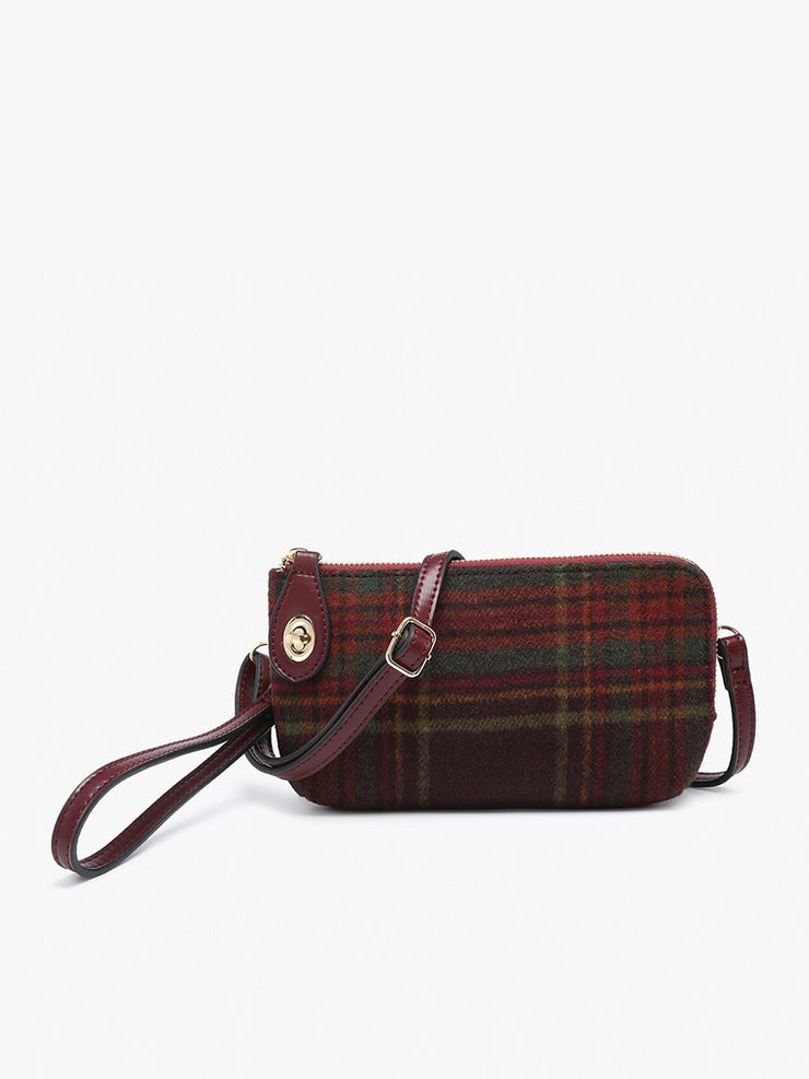 Maroon Plaid Kendall Crossbody