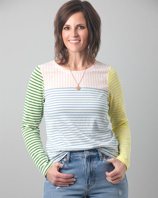 Multi-Colored Striped Long Sleeve