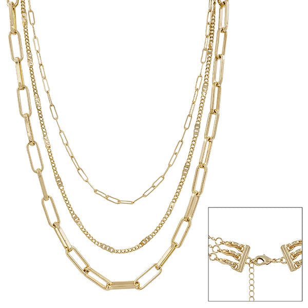 Gold Chainlink Multi Way Layered Necklace