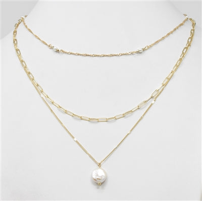 Gold Fresh Water Pearl Layered Necklace