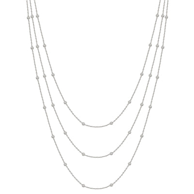 Silver Dot Chain Layered Necklace