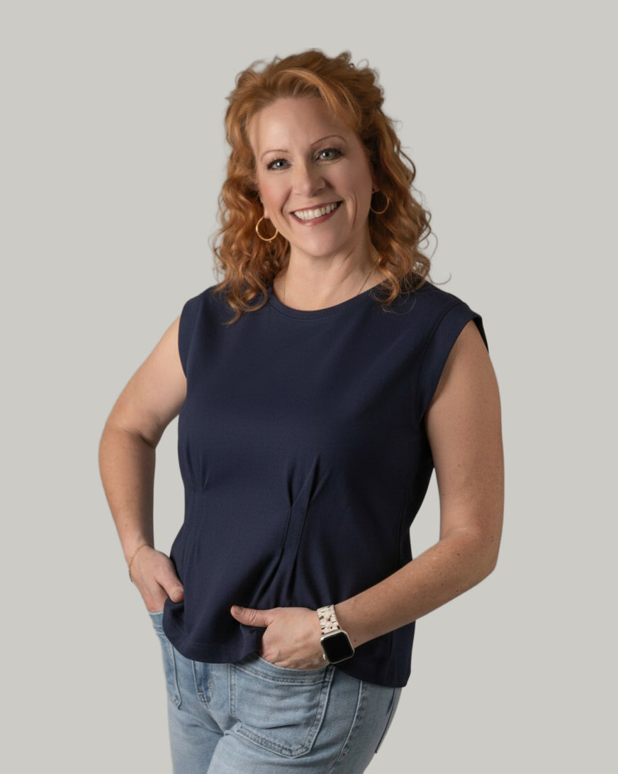 navy-dart-sleeveless-top