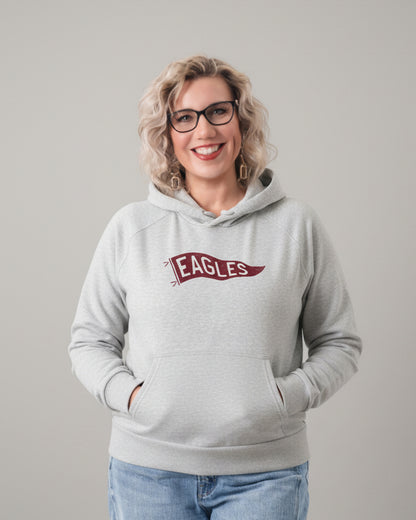 Pella Christian Eagles Vintage Pennant Long Sleeve Hoodie