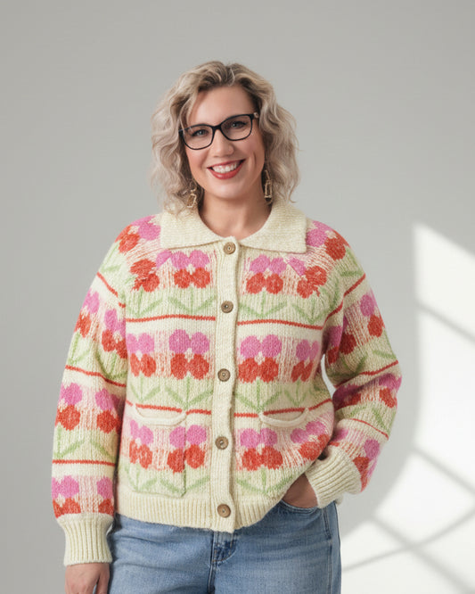 pink-orange-cream-cardigan-tulip-motif-tulip