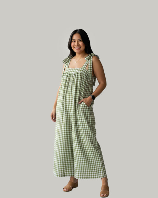 pistachio-gingham-wide-leg-overalls