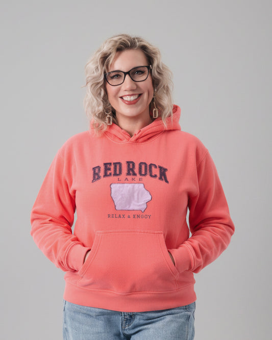 Salmon Iowa Applique Red Rock Hoodie