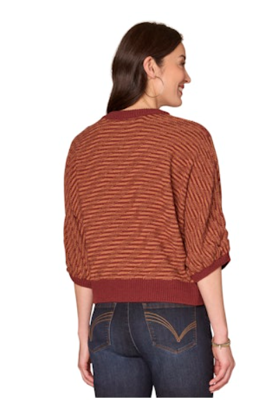Rust & Orange 3/4 Doleman Sleeve Sweater