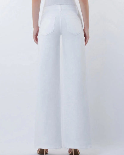 Vervet - "Optic White" Mid Rise Wide Leg