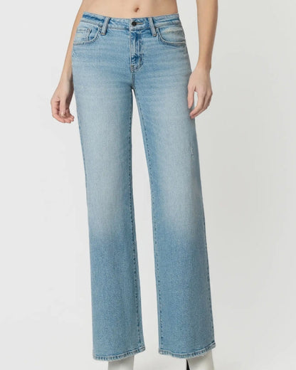 Flying Monkey - "Cleverness" Low Rise Wide Leg Jean