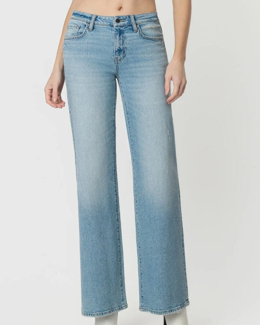 Flying Monkey - "Cleverness" Low Rise Wide Leg Jean