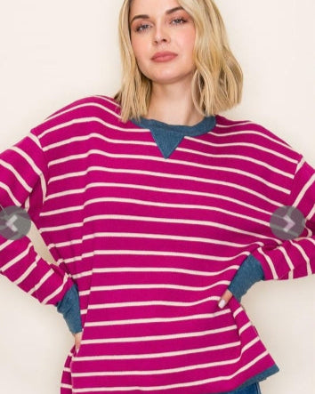 Oversized Striped Pullover