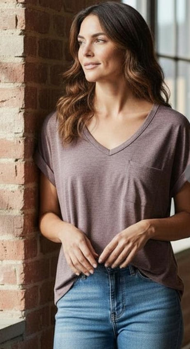 V-Neck Slub Terry Top