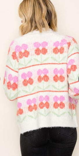 Pink & Orange Floral Cardigan